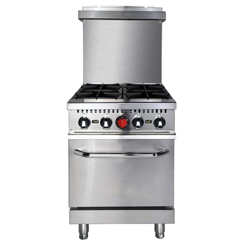 Black Diamond Gas Range with 4 Burners and Oven, in Stainless Steel