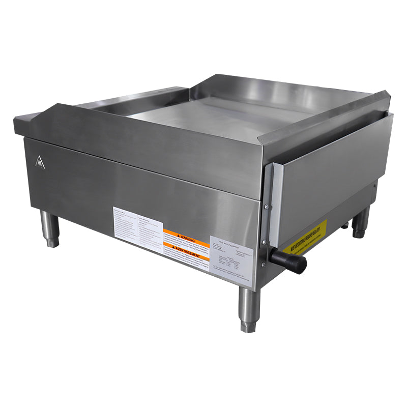 Black Diamond 24" Heavy Duty Thermostatic Gas Griddle, 2 Burners, in Stainless Steel