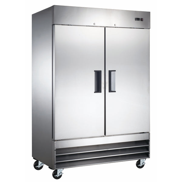 Grista 2 Solid Door Reach-In Freezer, Bottom Mount, in Silver/White