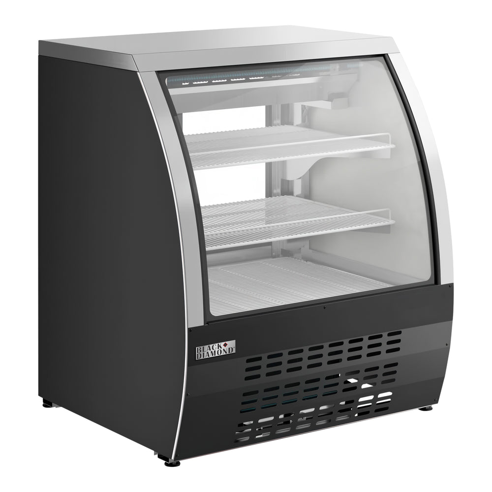 Black Diamond Curved Glass Refrigerated Deli Case 11.6 cu ft, in Black