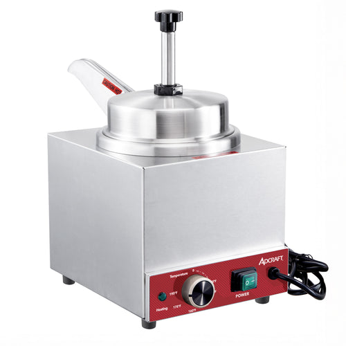 Adcraft Topping Warmer and Dispenser, Single Pump, in Stainless Steel