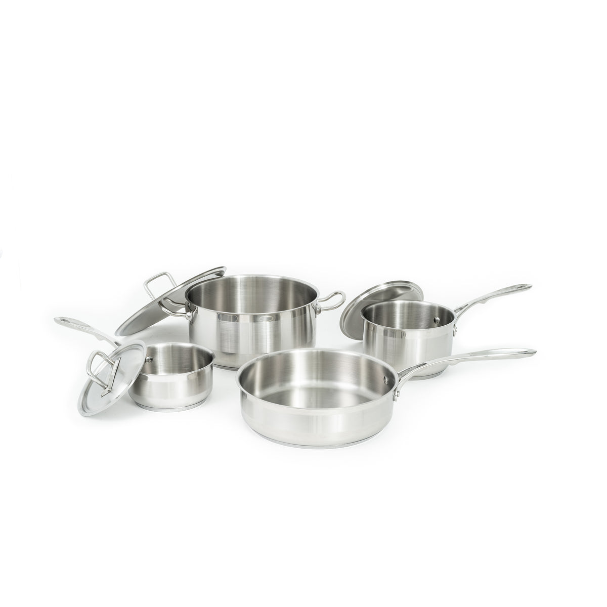 Adcraft SXS-7PC Deluxe 7-Piece Cookware Set, 18/8 Stainless Steel