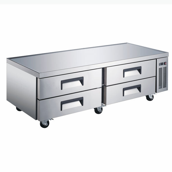 U-Star 4 Drawer Refrigerated Chef Base, in Silver/White