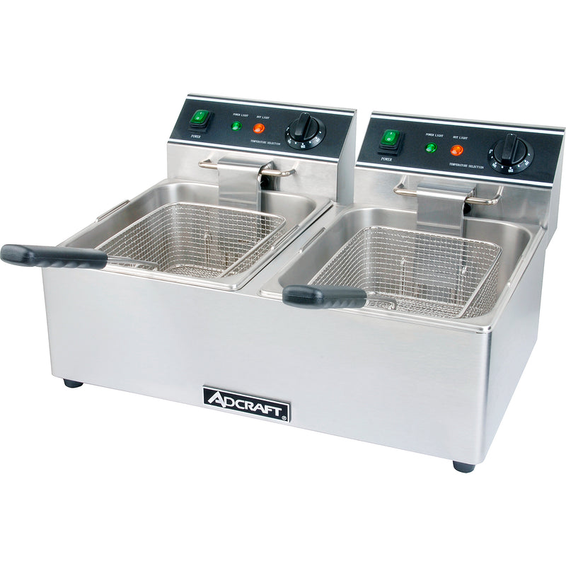 Adcraft Double Tank Deep Fryer, in Stainless Steel