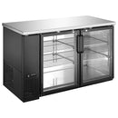 U-Star 2 Glass Door Narrow Depth Back Bar Cooler, in Black