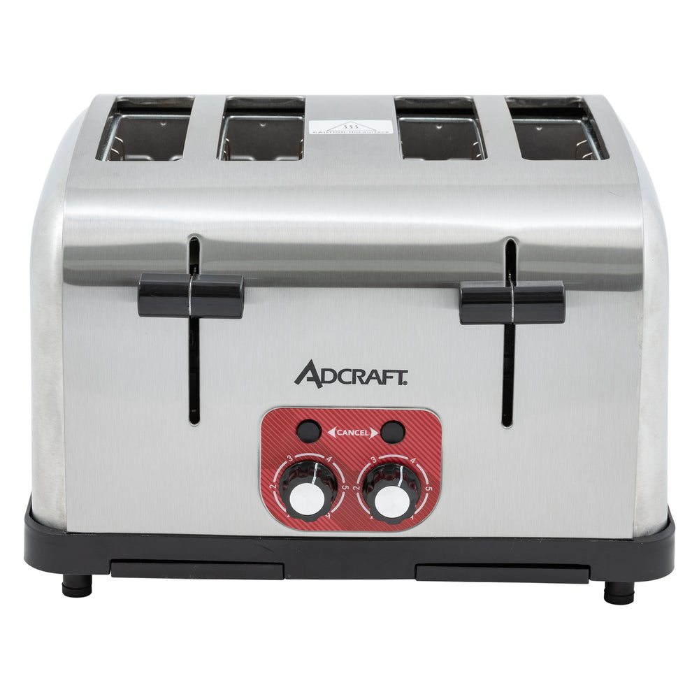 Adcraft Medium Duty 4-Slice Commercial Toaster, 120V, in Stainless Steel