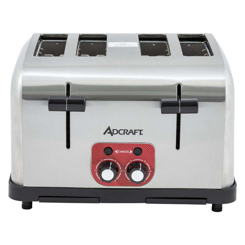 Adcraft Medium Duty 4-Slice Pop-Up Commercial Toaster, in Silver