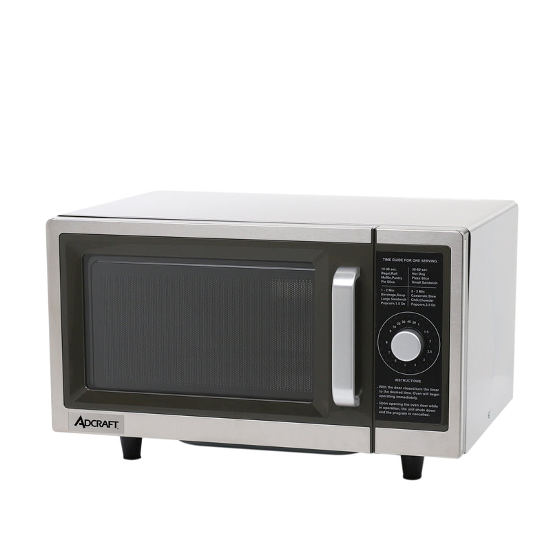 Adcraft Commercial Microwave with Dial Control, 1000 Watt, in Stainless Steel