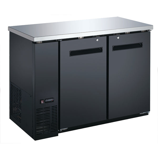 U-Star 2 Solid Door Back Bar Cooler, in Black