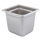 Adcraft Steam Table Pan-Six size, 22 gauge, 6-7/8" 6-5/16" x 6" deep.