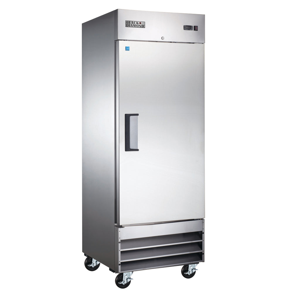 Black Diamond Reach-In Energy Star Refrigerator, 1 Solid Door, 29" W, 23.1 Cu. Ft. Capacity, in Stainless Steel