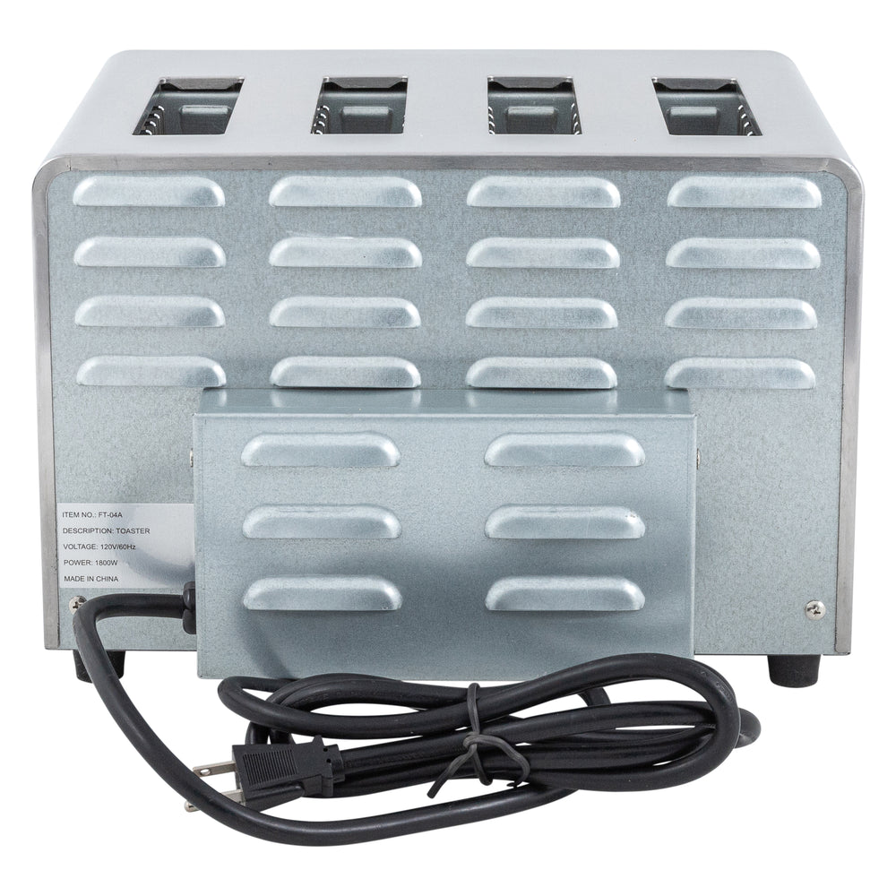 Adcraft Heavy Duty 4-Slice Commercial Toaster, 120V, in Stainless Steel