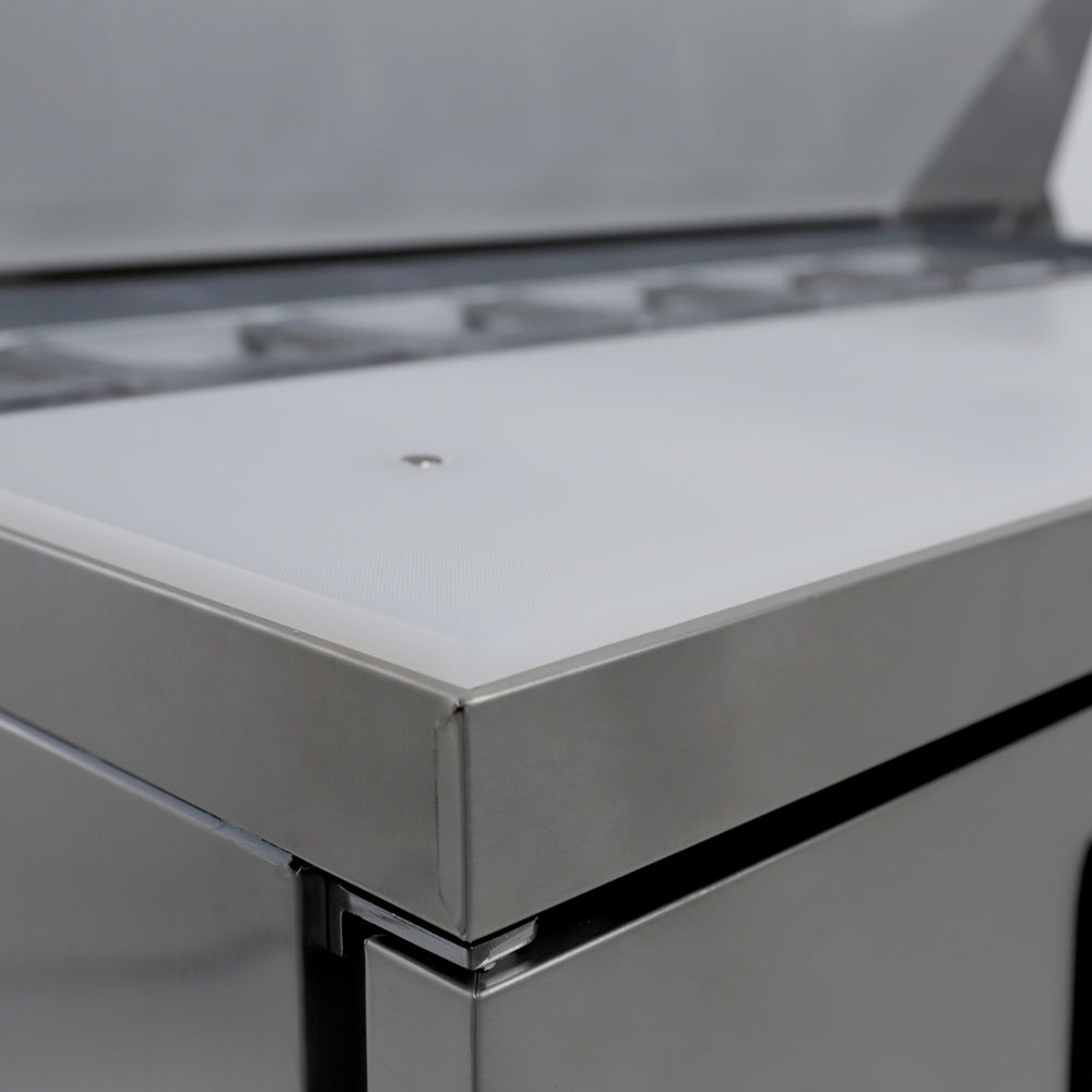 Black Diamond Refrigerated Pizza Prep Table, Two Solid Doors, in Stainless Steel