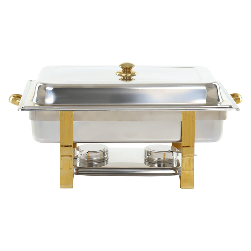 Adcraft Gold Riviera Chafer, 8qt., Oblong, Stainless Steel