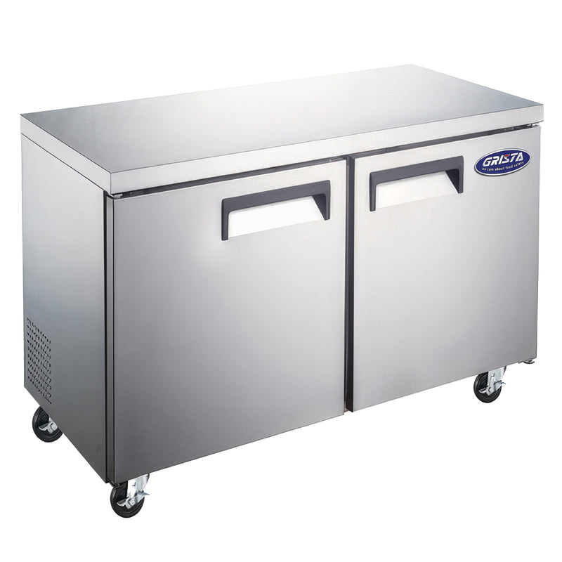 Grista 2 Door Undercounter Freezer, in Silver/White