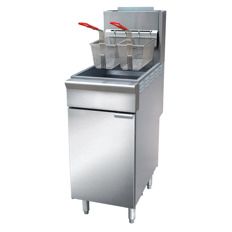 Black Diamond Gas Floor Deep Fryer, Liquid Propane, 35 lb Capacity, 65K BTU, in Silver (BDGF-ES35-LP)