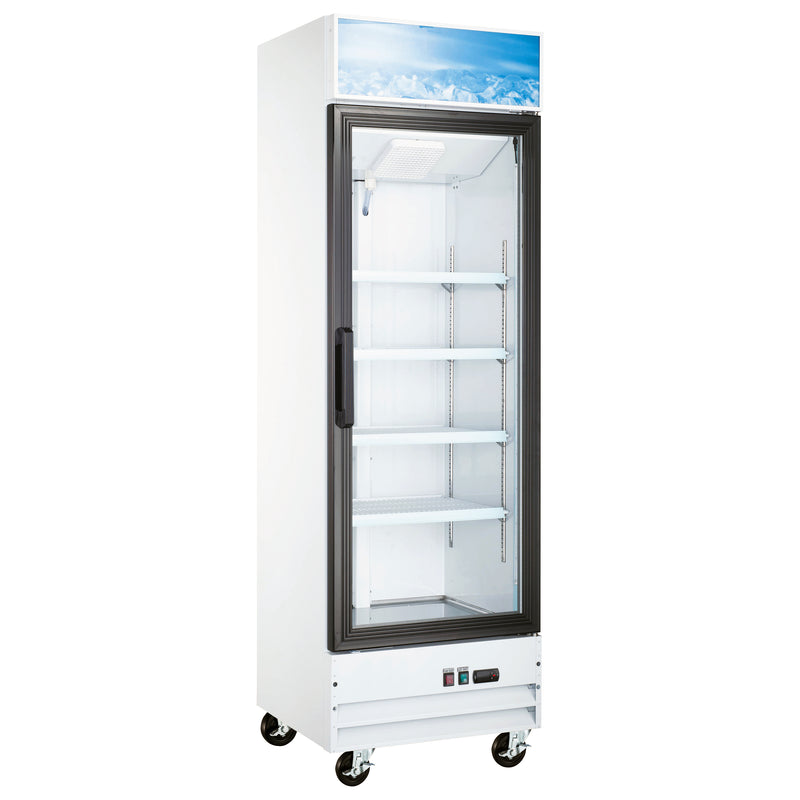 U-Star Merchandiser Freezer, Single Swing Glass Door, 12.9 cu ft Capacity, in White