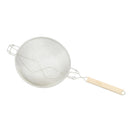 Premium Tinned Double-Mesh Steel Strainer with Reinforced Base, in Silver