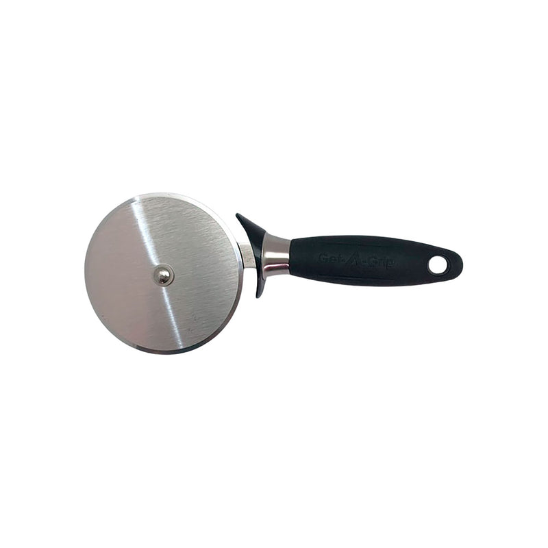 Adcraft Get-A-Grip Pizza Cutter with Santoprene Handle, in Stainless Steel/Black