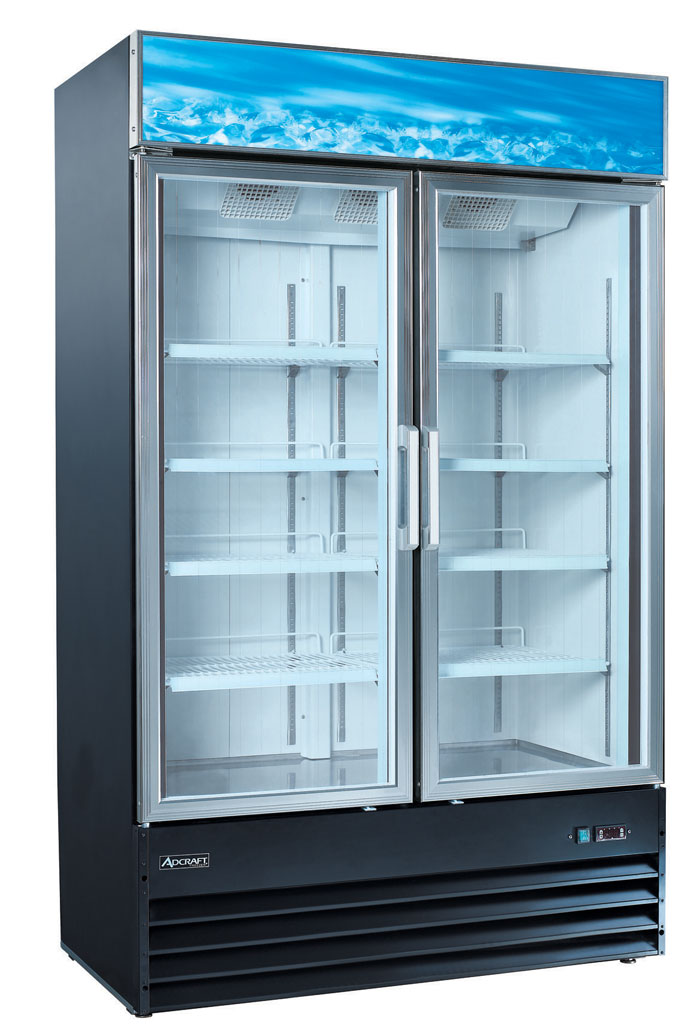 U-Star 2 Swing Glass Door Merchandiser Freezer, in Black