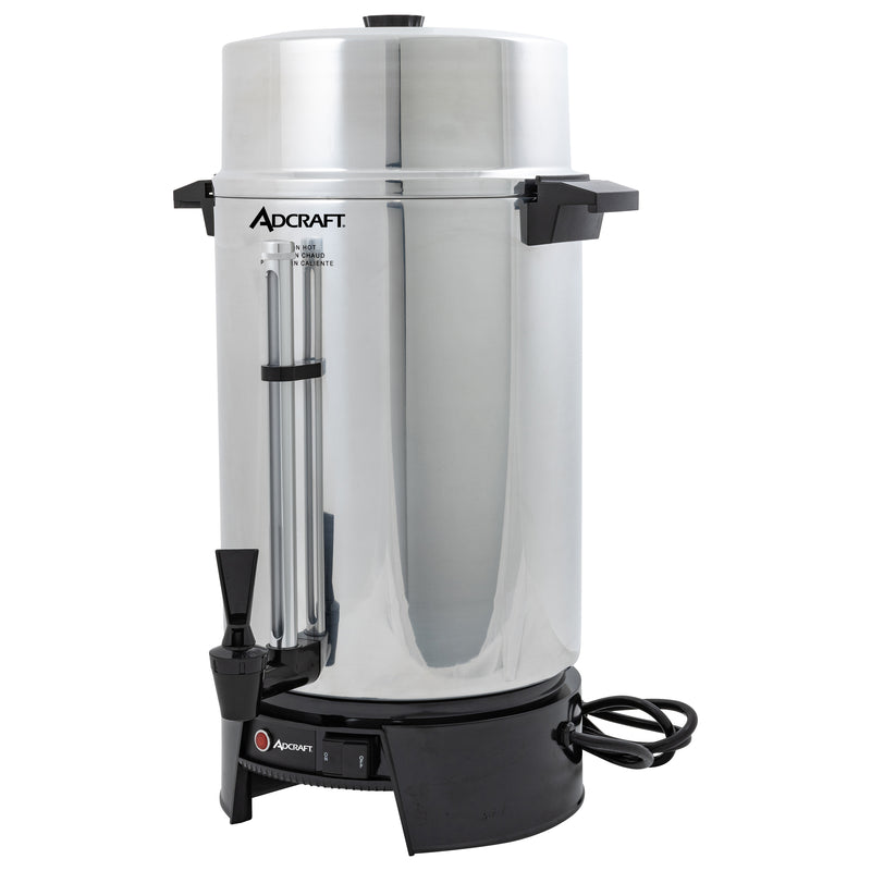 Adcraft 100 Cup Coffee Urn, 1500W, in Silver