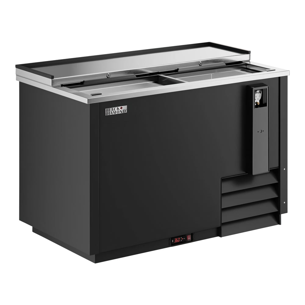 Black Diamond Bottle Cooler, 50"W, 14 Cu. Ft., 2 Door, in Black