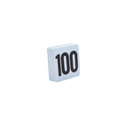 Adcraft Plastic Table Number Cards, 1 to 100, 4" x 4", in White/Black