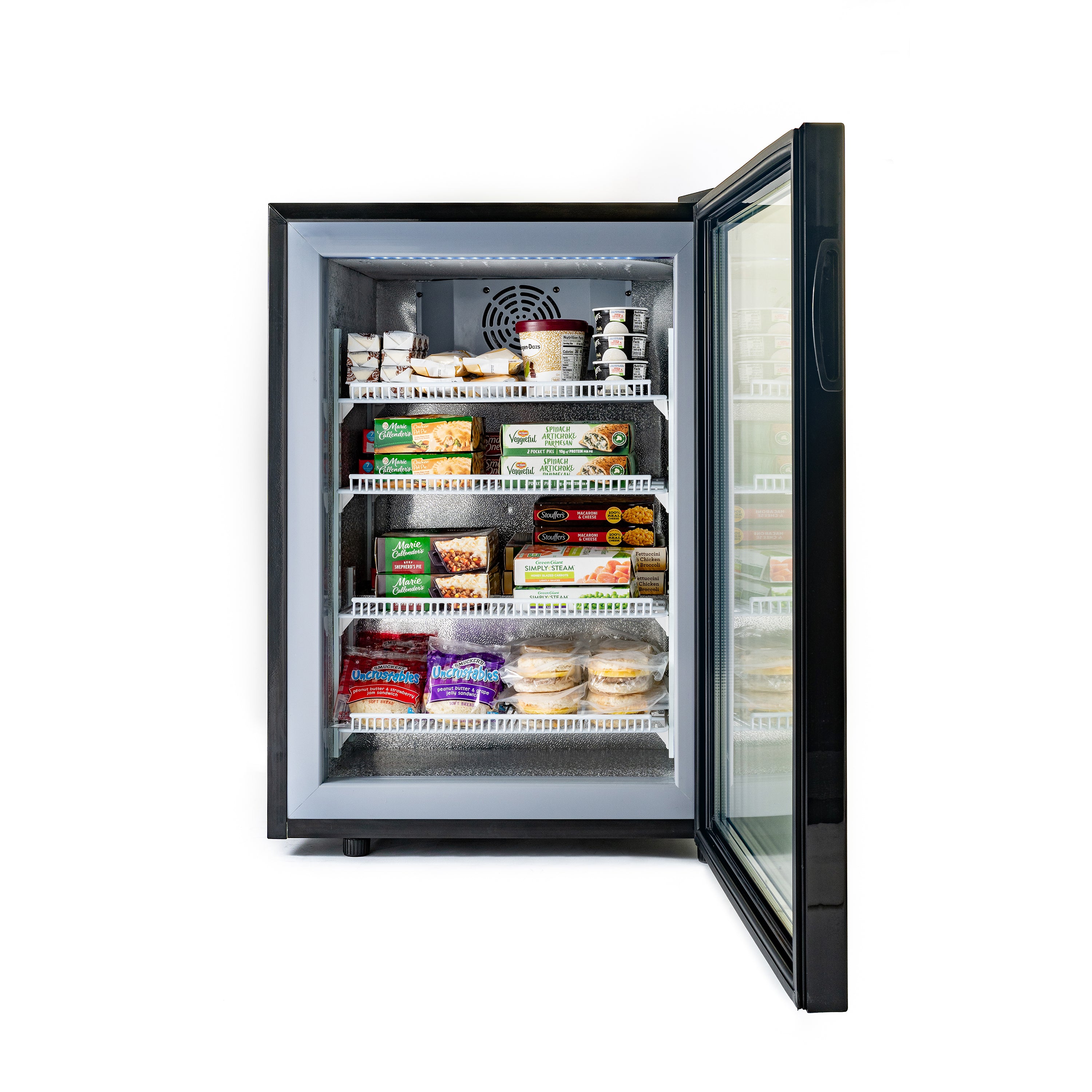 Black Diamond Countertop Display Freezer, Single Glass Door, 3.5