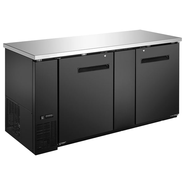 U-Star 2 Solid Door Back Bar Cooler, in Black