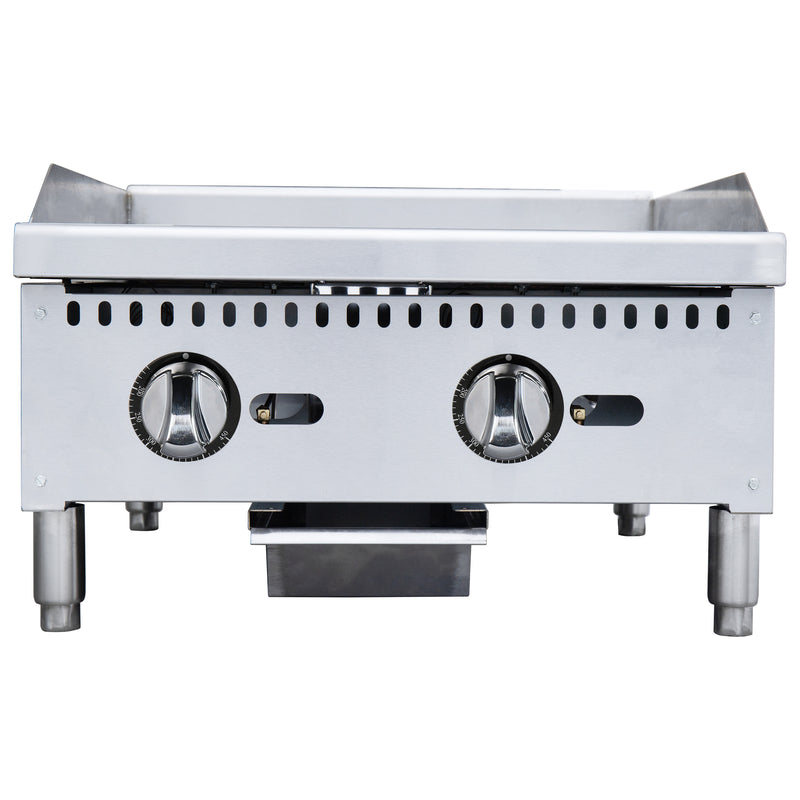 Black Diamond Thermostatic Gas Griddle, in Silver