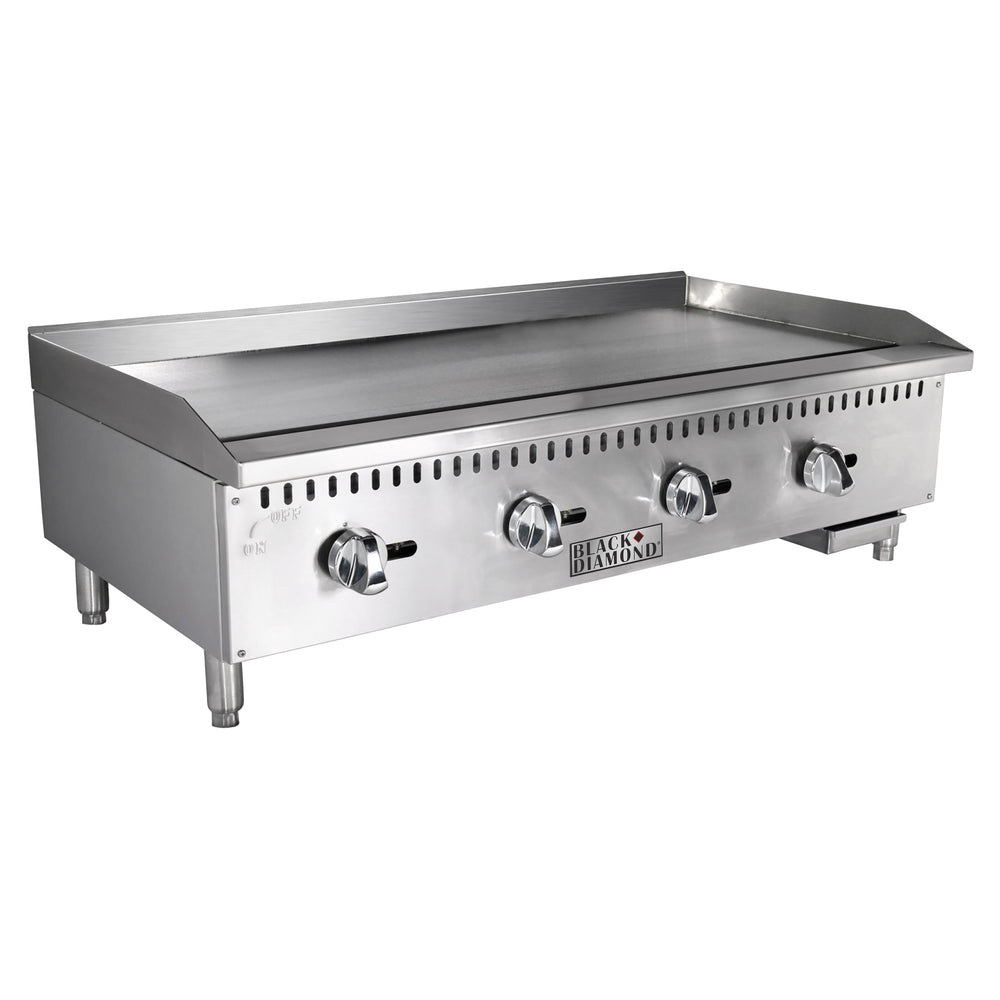 Black Diamond 48" Standard Series Gas Griddle, 4 Burners, in Stainless Steel