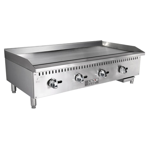 Black Diamond 48" Standard Series Gas Griddle, 4 Burners, in Stainless Steel