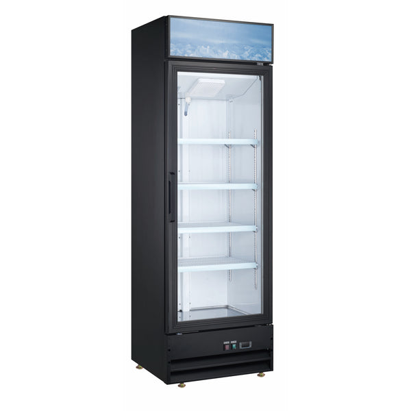 U-Star 1 Swing Glass Door Merchandiser Refrigerator, in Black