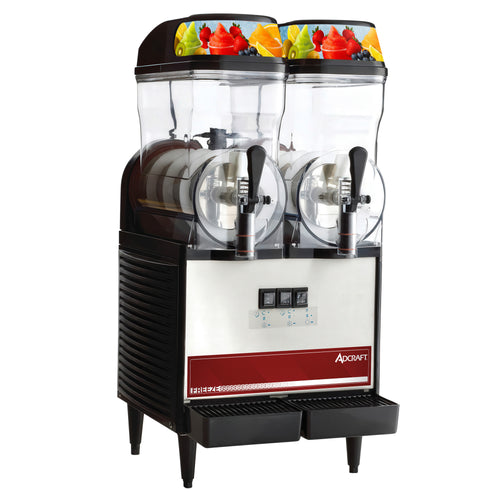 Adcraft Double 3 Gallon Bowl Frozen Granita Machine, in Black/Stainless Steel