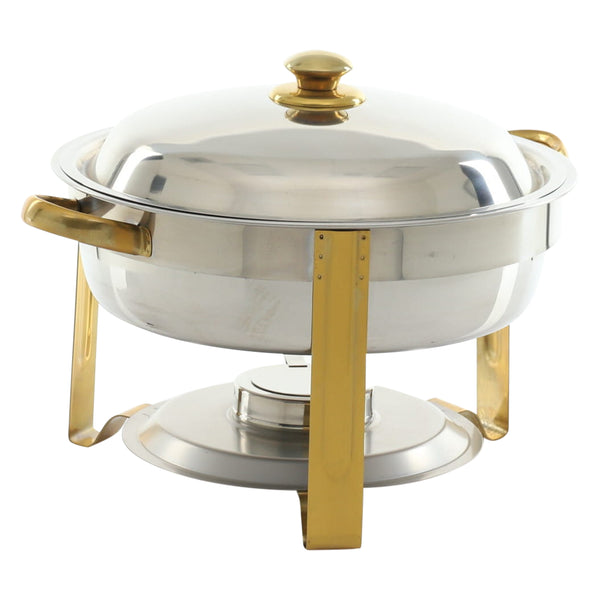 Adcraft Gold Royal Chafer, 4qt., Round, Stainless Steel