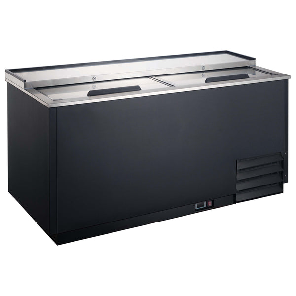 U-Star Glass Froster, Two Sliding Doors, 14 cu ft Capacity, in Black