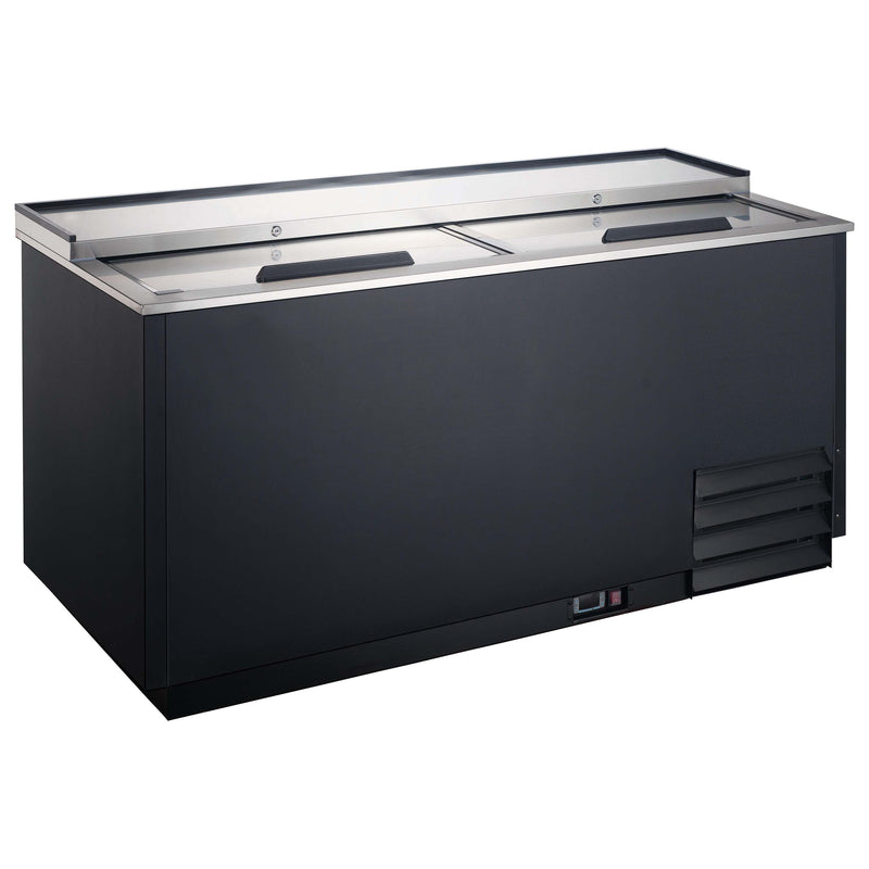 U-Star Glass Froster, Two Sliding Doors, 14 cu ft Capacity, in Black