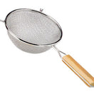 Adcraft Premium Tinned Double-Mesh Steel Strainer, in Silver