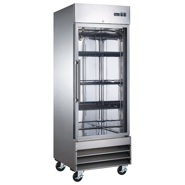 Grista 1 Glass Door Reach-In Refrigerator, in Silver/White