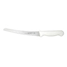 Adcraft Wavy Edge Curved Bread Knife (10", white)