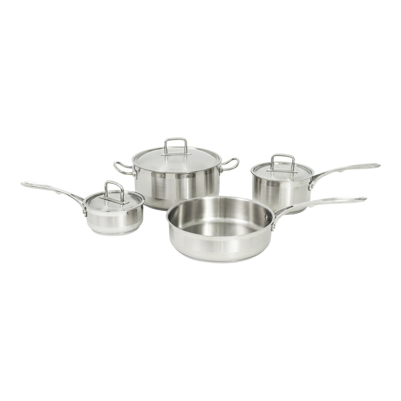 Adcraft SXS-7PC Deluxe 7-Piece Cookware Set, 18/8 Stainless Steel