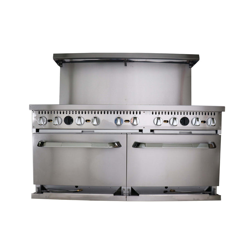 Black Diamond Gas Range with 10 Burners and 2 Ovens, in Stainless Steel