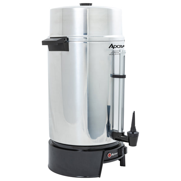 Adcraft 100 Cup Coffee Urn, 1500W, in Silver