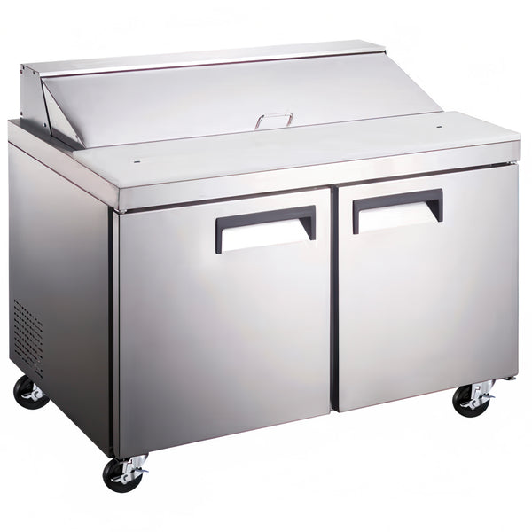 Grista 2 Door Refrigerated Salad/Sandwich Prep Table, in Silver/White