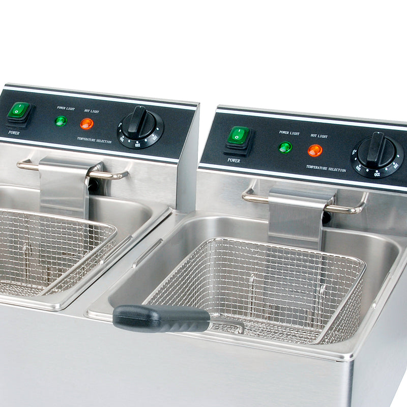 Adcraft Double Tank Deep Fryer, in Stainless Steel