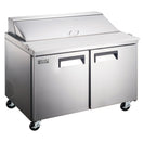 Black Diamond Refrigerated Salad/Sandwich Prep Table, 2 Doors, 47", in Stainless Steel