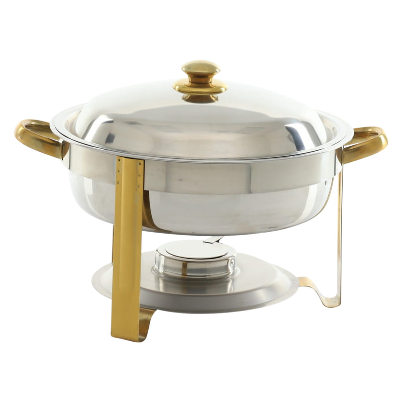 Adcraft Gold Royal Chafer, 4qt., Round, Stainless Steel