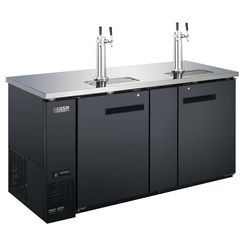 Black Diamond 2 Double Tap Towers Beer Dispenser, 23.3 cu ft Capacity, in Black