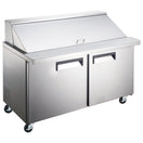 Black Diamond Refrigerated Mega Top Salad/Sandwich Prep Table, 2 Doors, 47", in Stainless Steel