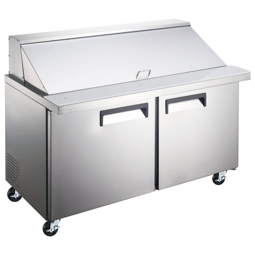 Black Diamond Refrigerated Mega Top Salad/Sandwich Prep Table, 2 Doors, 47", in Stainless Steel